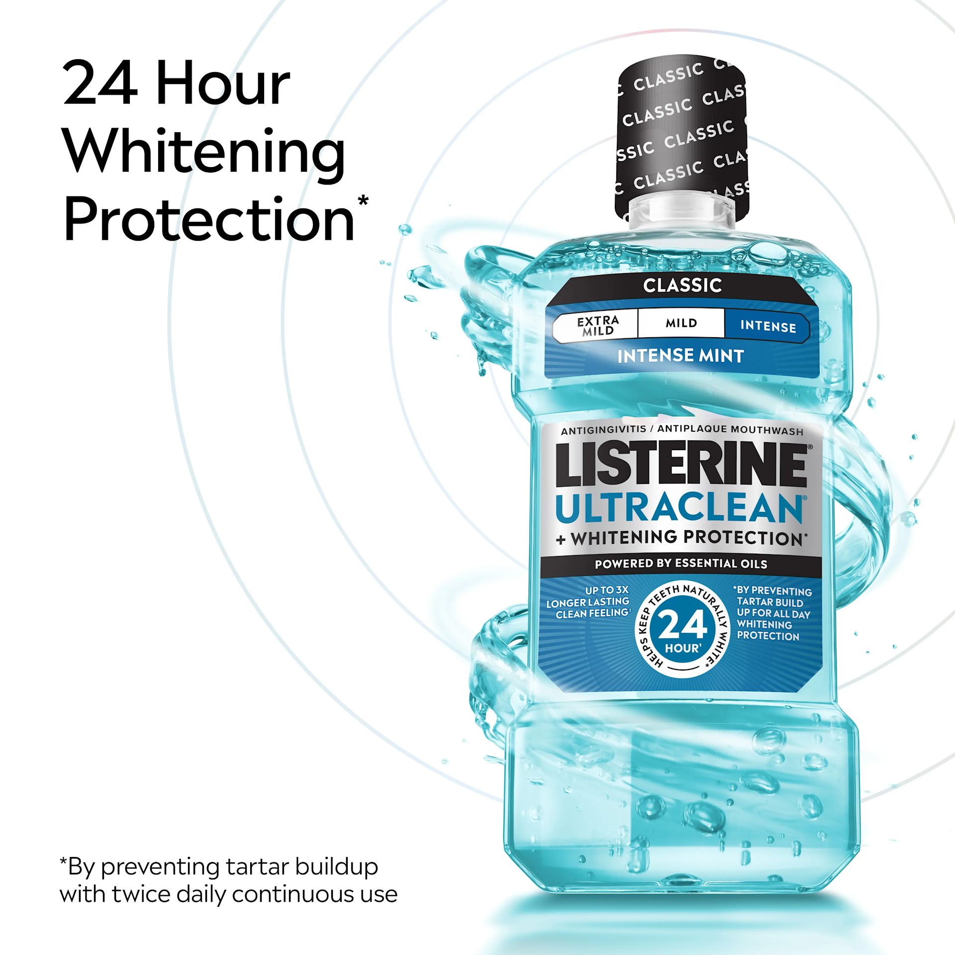 LISTERINE® ULTRACLEAN® 24 hours whitening protection