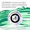 Hinweis auf LISTERINE® als von Zahnärzt:innen meist empfohlene Mundspülmarke mit Nr.-1‑Auszeichnung in der Zahnarztempfehlung.