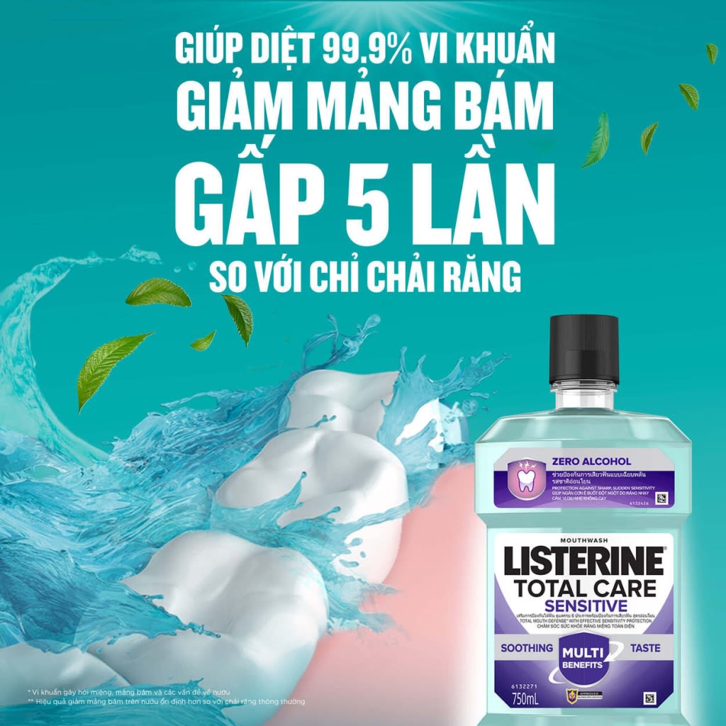 Nước súc miệng diệt khuẩn LISTERINE ® TOTAL CARE SENSITIVE SOOTHING TASTE - Image 5 - Listerine - vi-VN