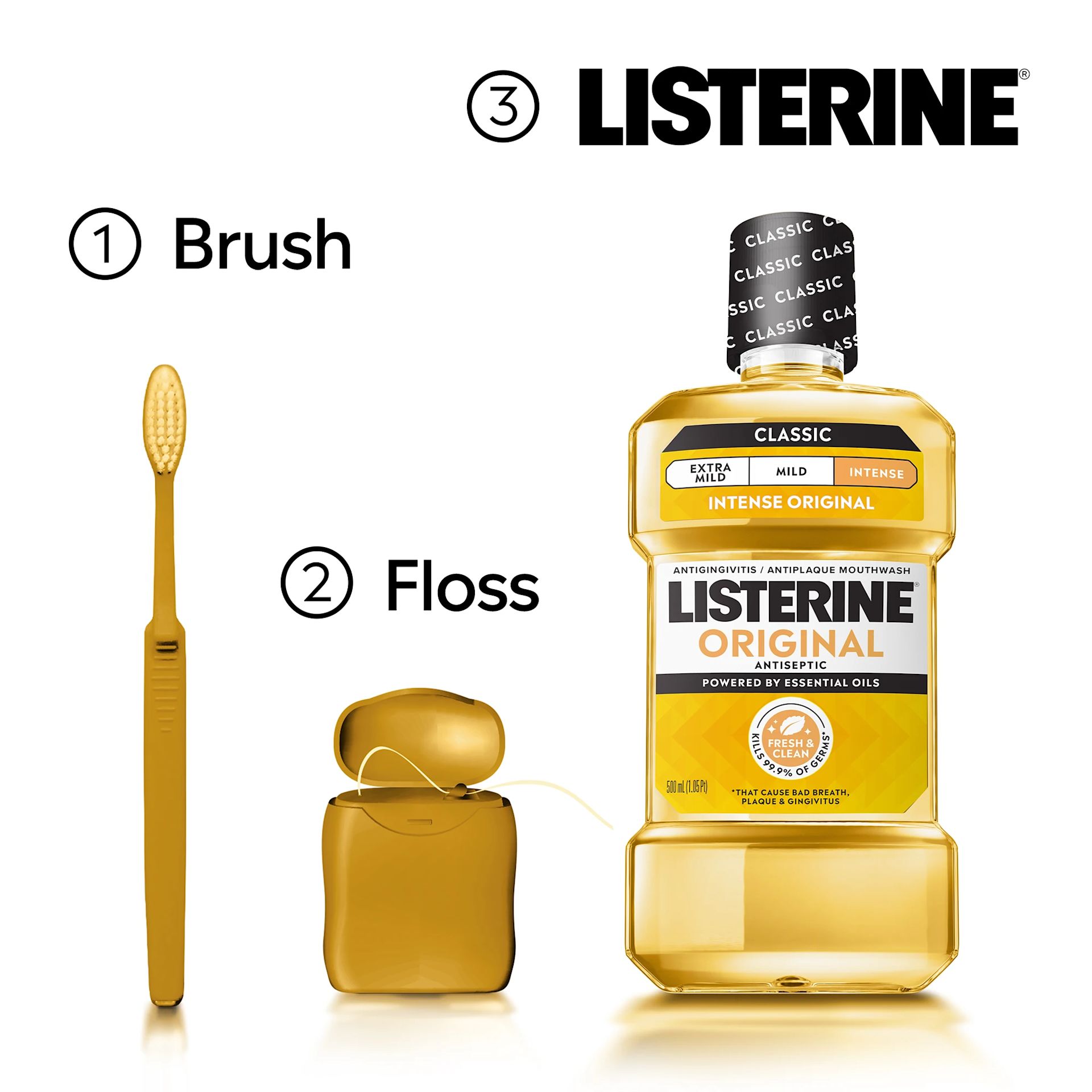 LIS B+ How To Use Original Intense RGB 07 Brush, Floss and LISTERINE!