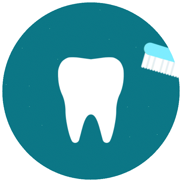 Image graphique d'une dent et d'une brosse à dents