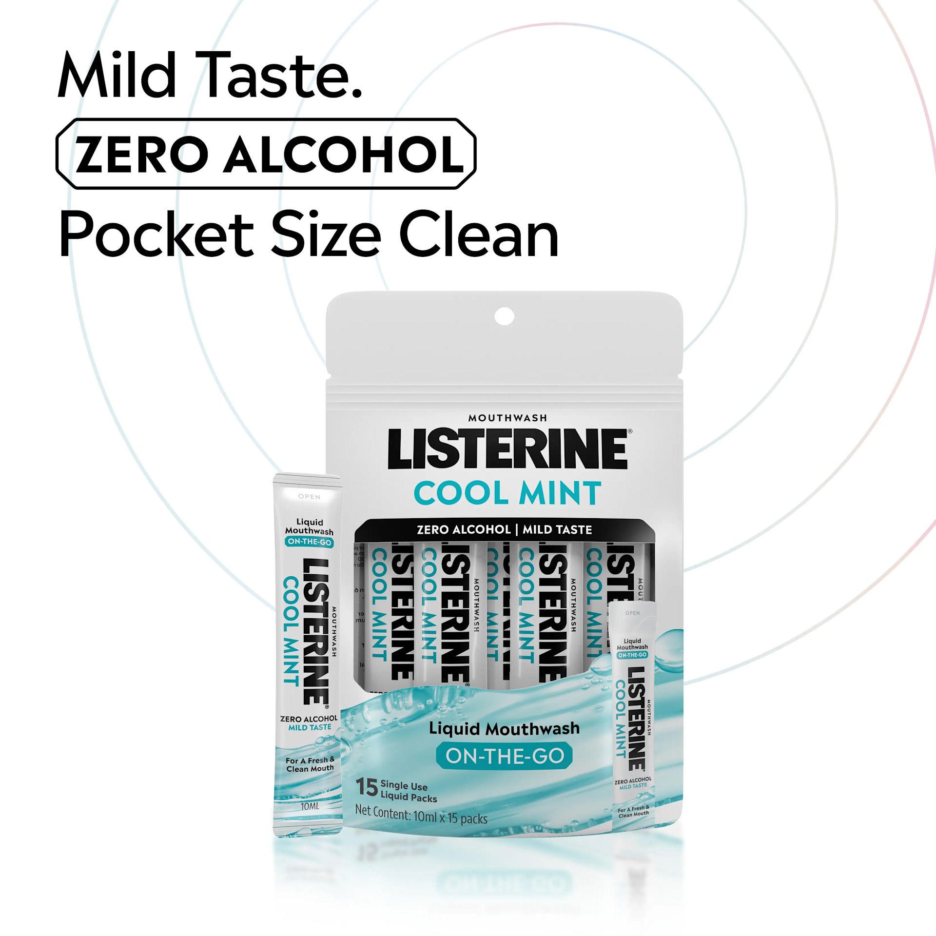 Listerine® Cool Mint Zero Liquid Mouthwash Sachets