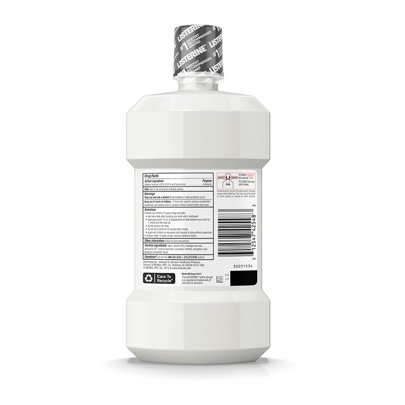 HEALTHY WHITE 2 HEALTY WHITE™ VIBRANT Fluoride Mouthwash CLEAN MINT bottle back