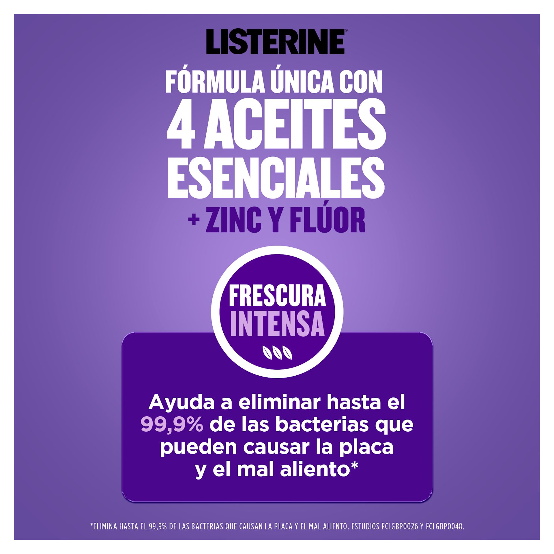 Fórmula con 4 aceites esenciales + zinc y flúor