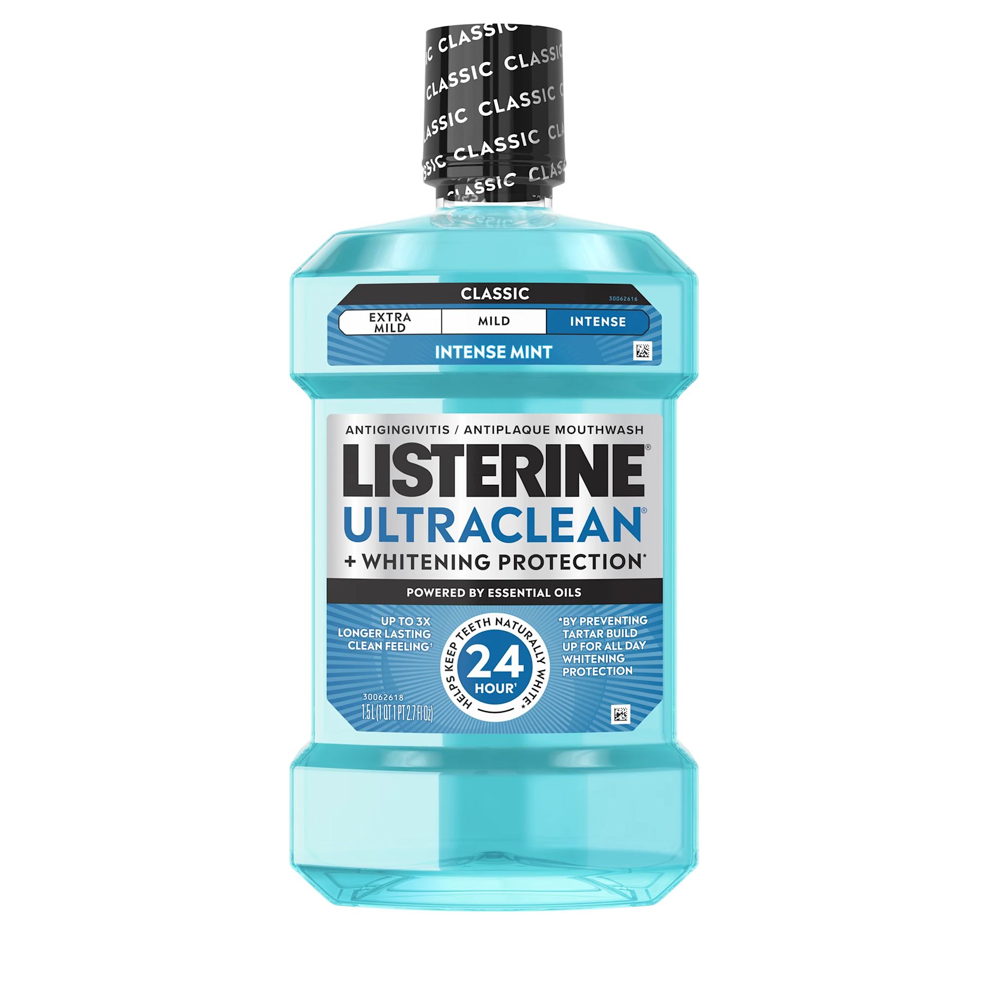 Front pack shot of LISTERINE® ULTRACLEAN® Intense Antiseptic Mouthwash 1.5L