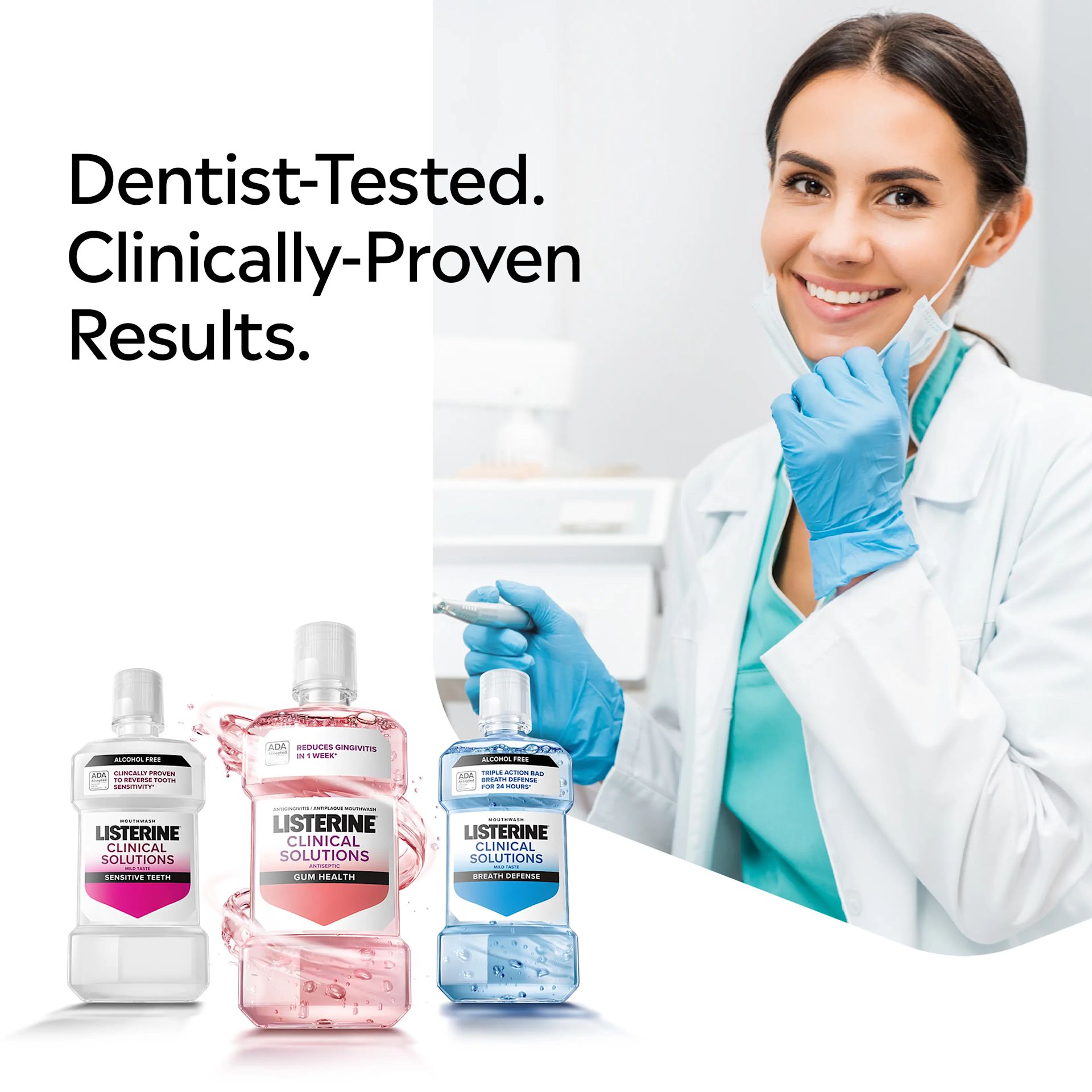LISTERINE® Dentist-tested. Clinically proven results