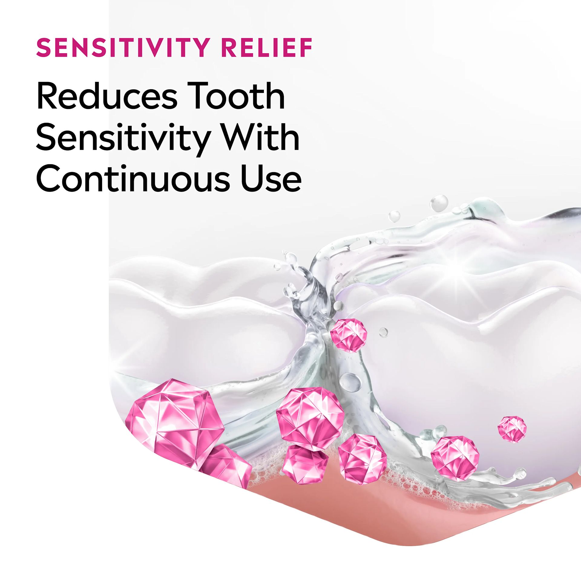 LISTERINE® Sensitive Teeth, sensitivity relief, reduces tooth sensitivity with continuous use