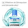 LISTERINE® COOL MINT Milde Minze ohne Alkohol mit 5×‑Wirksamkeits‑Hinweis zur Reduzierung von Zahnbelag am Zahnfleischrand.​