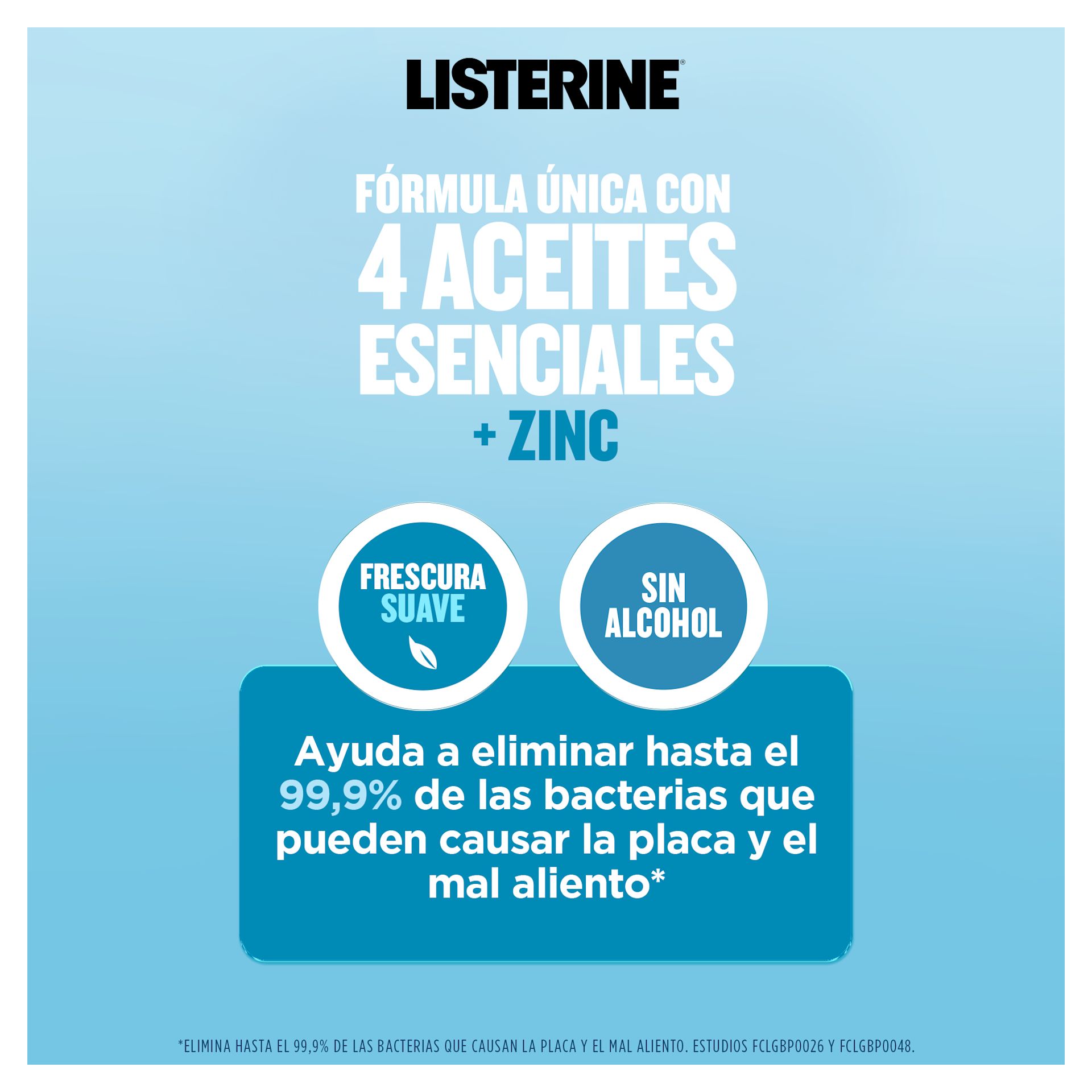 Fórmula única con 4 aceites esenciales + zinc