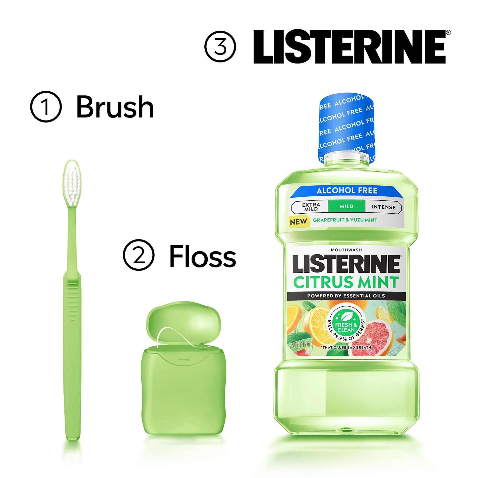 LIS B+ How To Use Citrus Mint RGB 06 Brush, Floss and LISTERINE!
