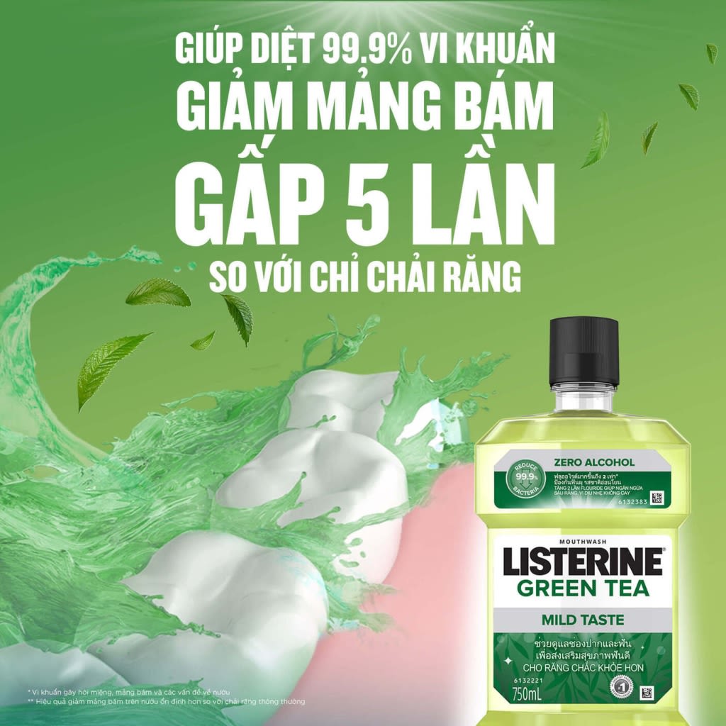 Nước súc miệng diệt khuẩn LISTERINE ® GREEN TEA ZERO ALCOHOL - Image 5 - Listerine - vi-VN