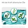 Darstellung ätherischer Pflanzenöle in Wasserblasen mit Hinweis auf die Kraft ätherischer Öle bei LISTERINE®.