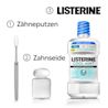 LISTERINE® COOL MINT alkoholfreie Mundspülung – 3‑Schritte Mundhygiene mit Zahnbürste, Zahnseide & Mundspülung für frischen Atem. Effektive Plaque-Reduktion & bakterielle Reinigung, „Extra milde Minze“ ohne Alkohol