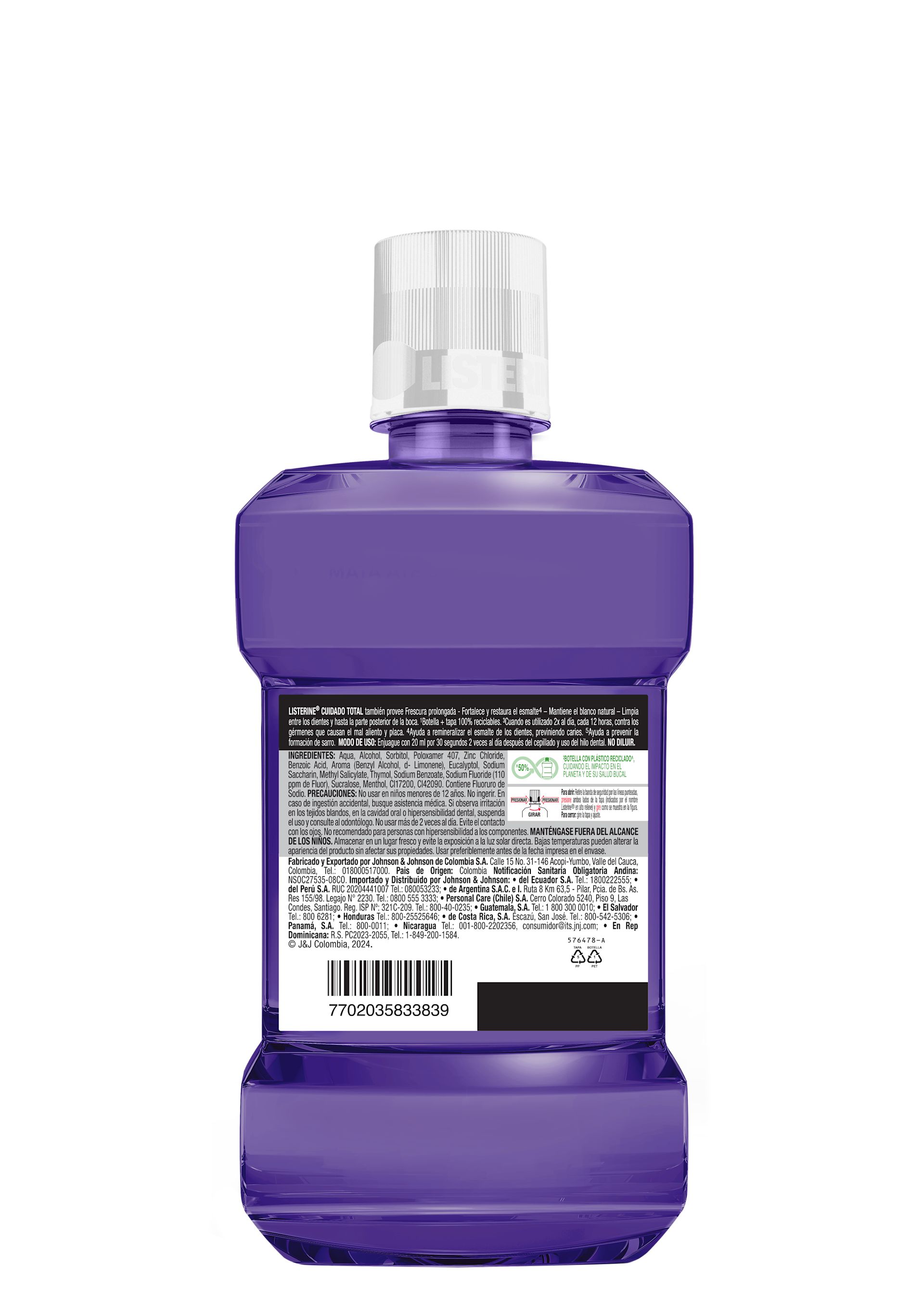 Enjuague Bucal LISTERINE® Cuidado Total Frescura Intensa BACK