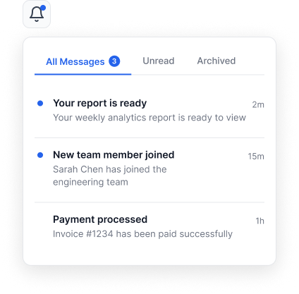 notification center popup