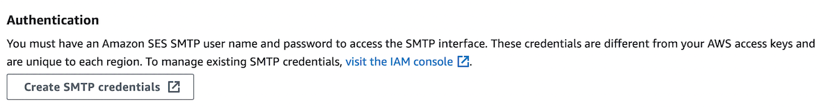 AWS SES Authentication