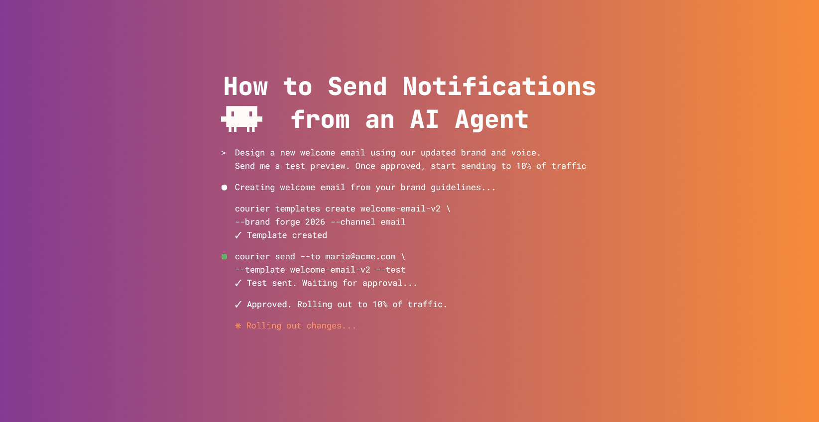 how to send notifications from an ai agent
