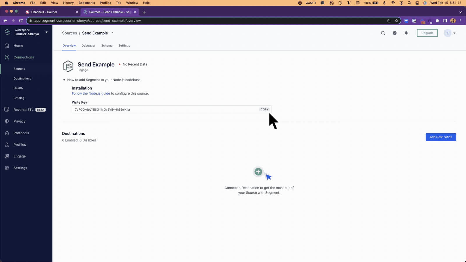 segment courier source setup