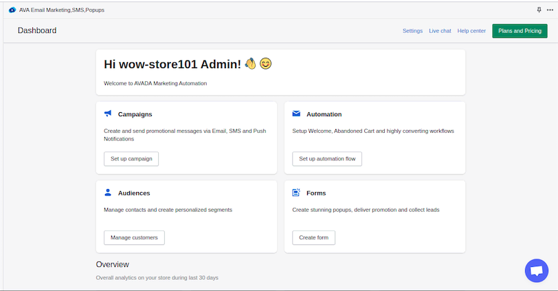 Shopify AVA Dashboard