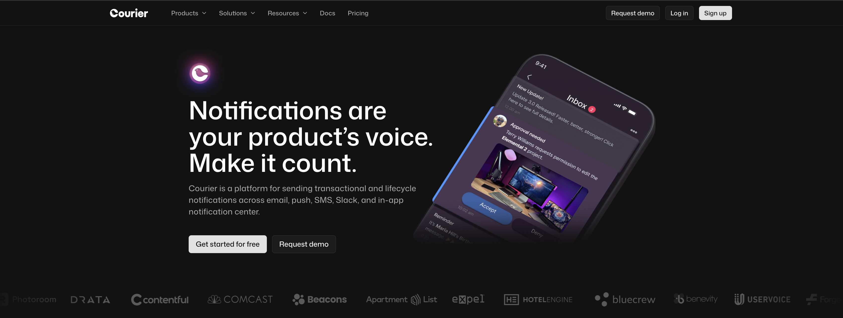 Courier Notification Center