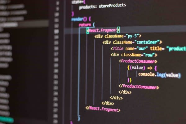A screen showing Javascript code