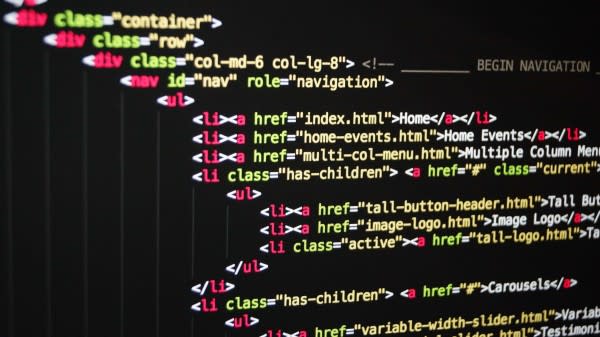 A screen showing Angular Code