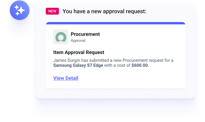 ServiceNow procurement approval request