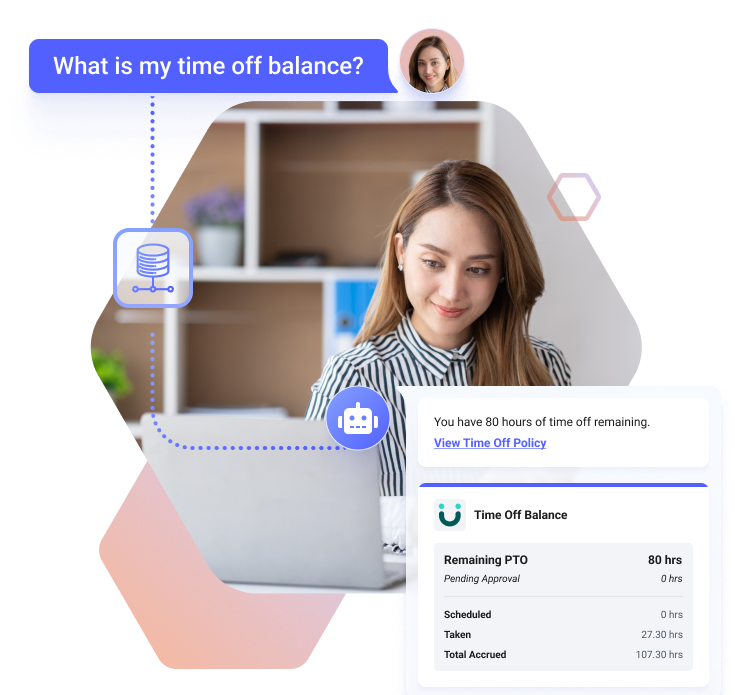 An enterprise copilot acts as virtual AI assistant to help employees find information throughout the digital workplace using an employee chatbot.