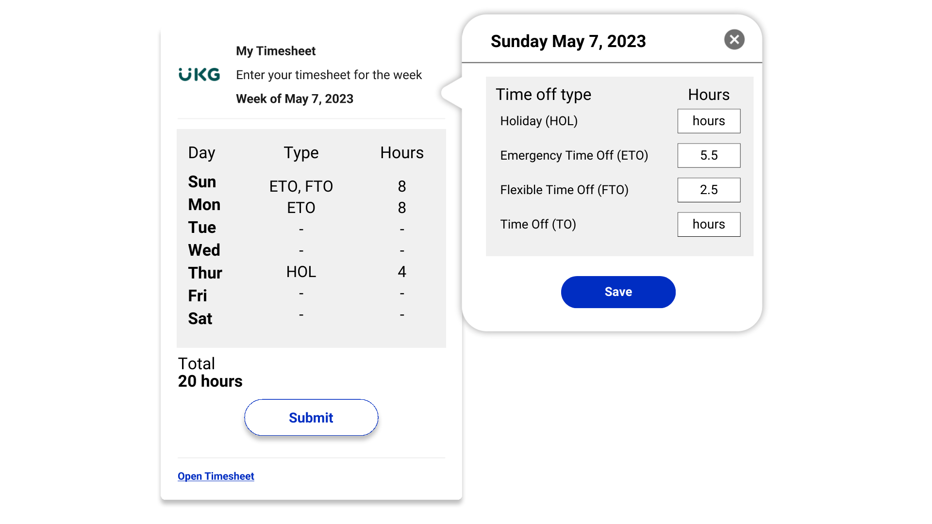 Timesheet Approvals and Reminders Workgrid