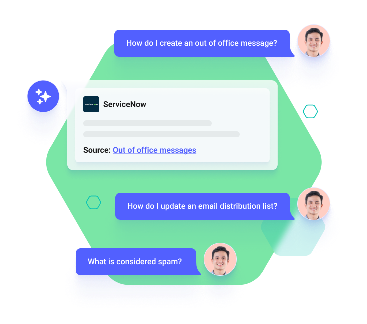 Improve the employee experience with AI-powered knowledge search experience through the AI Assistant for work.