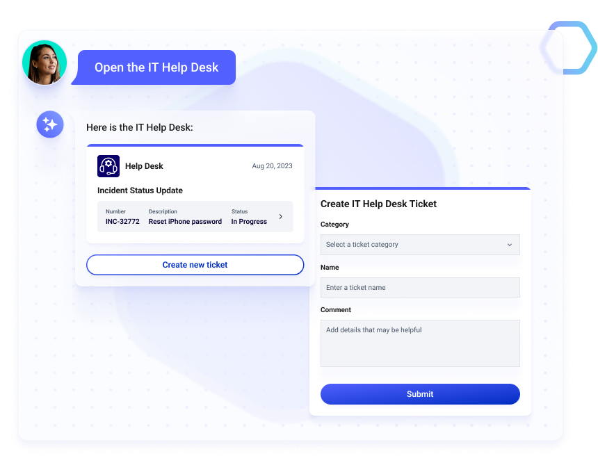 Leverage an AI Assistant to streamline IT Help Desk submissions