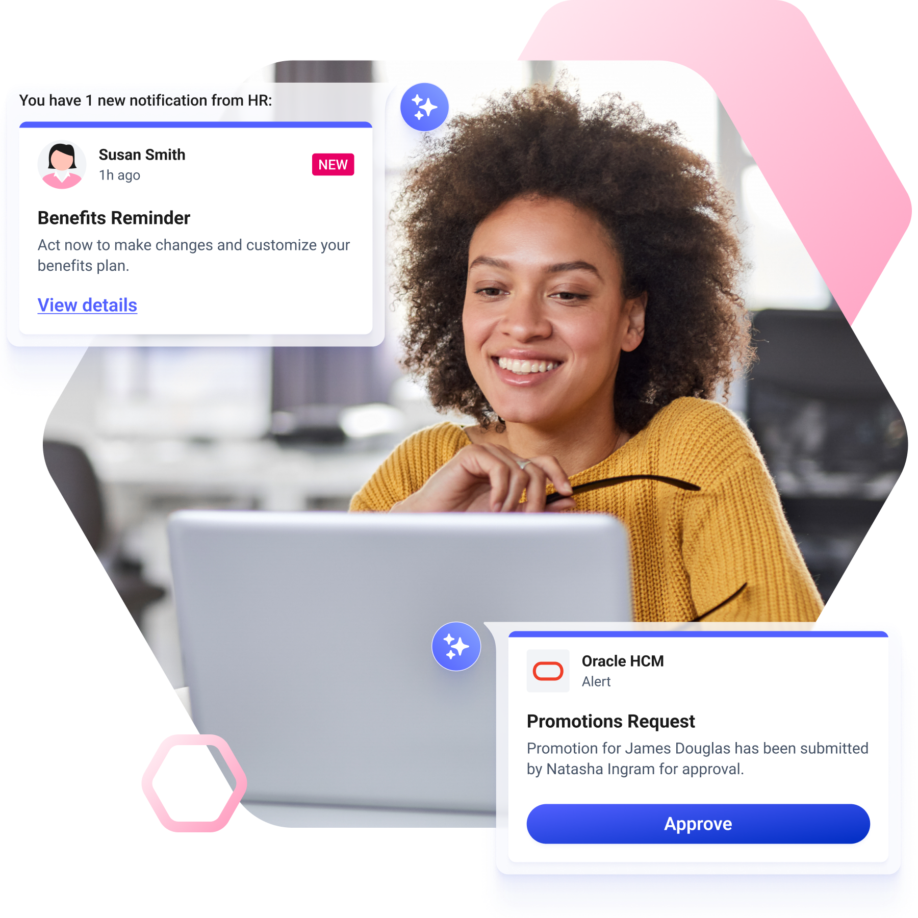 Workgrid's AI-powered assistant streamlines HR communications into one unified stream, combining approvals, reminders, and notifications within the flow of work.
