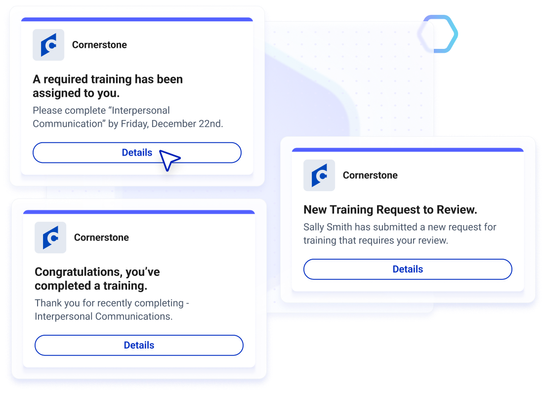 Cornerstone training notifications