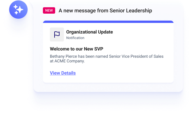 Organizational update notification