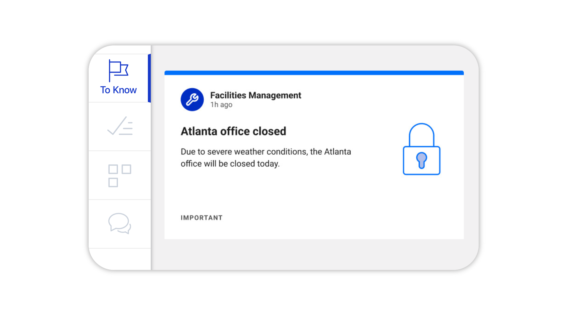 Facilities management office closure notification