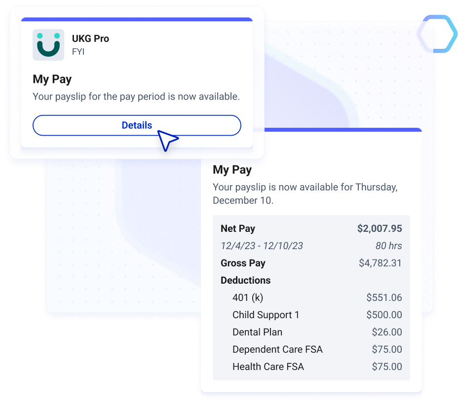 Proactively alert employees of payslip details