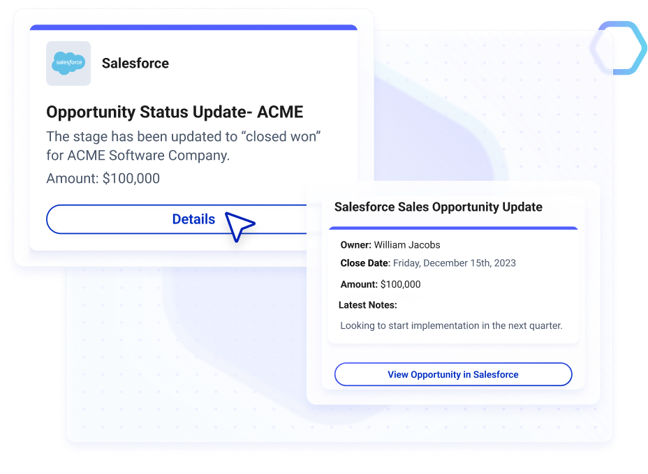 Salesforce notifications and alerts