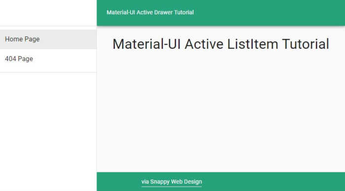 How to set an Active List Item Link Material UI