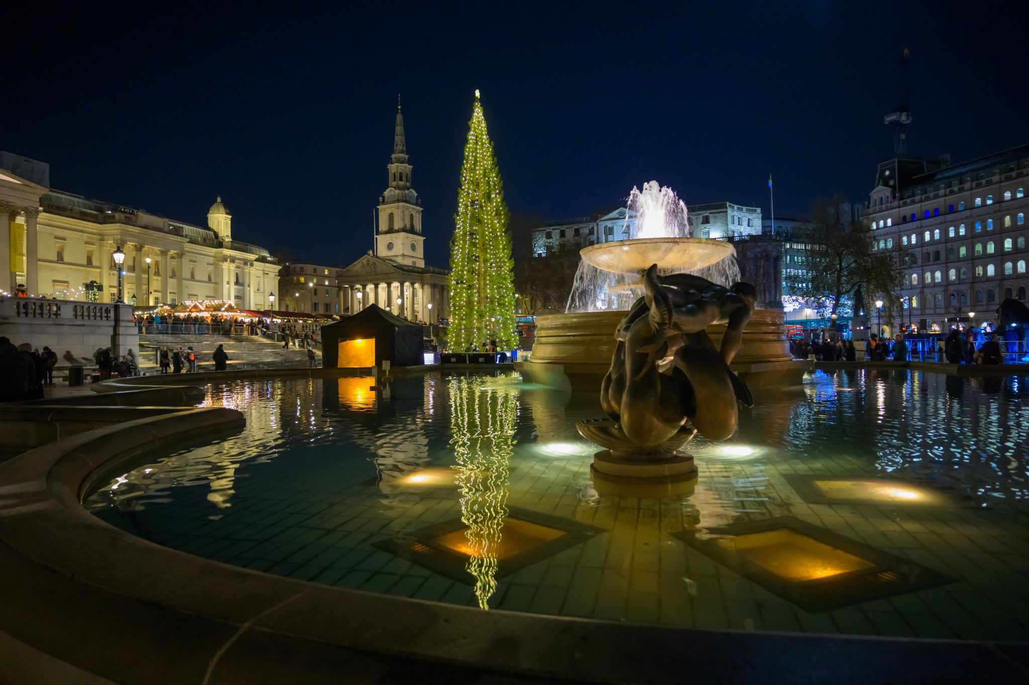 The annual Christmas tree in Trafalgar Square.