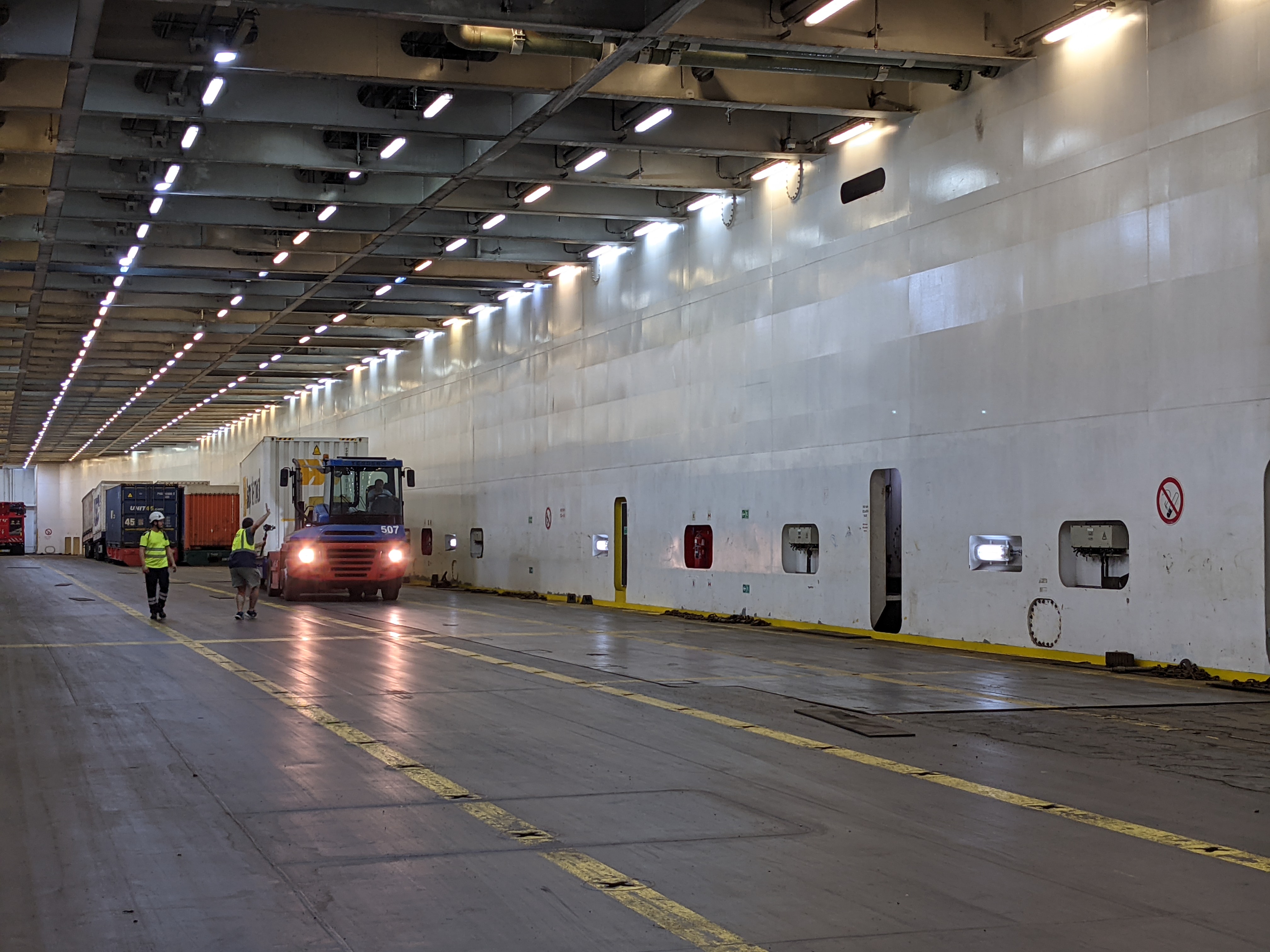 A terminal tractor loading a trailer at the Pendik Terminal.