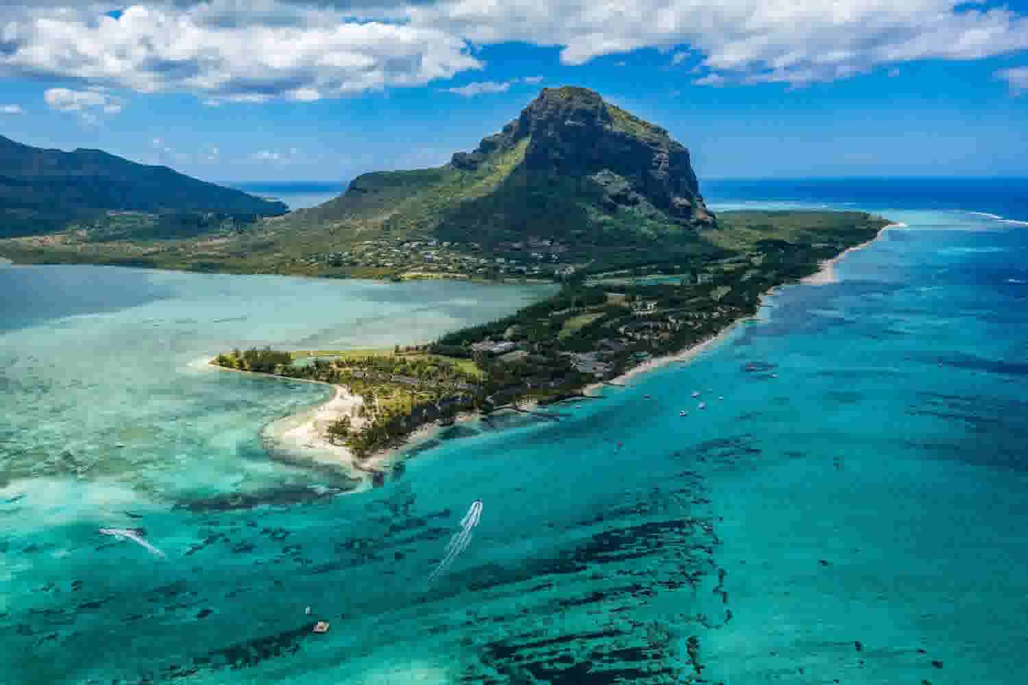 Aerial view of Mauritius