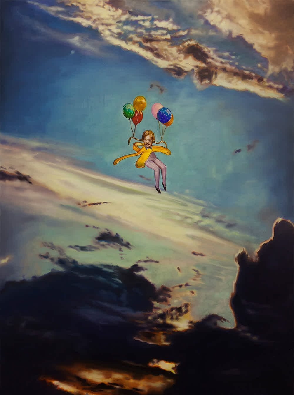 banana-balloons-head-clouds-painting