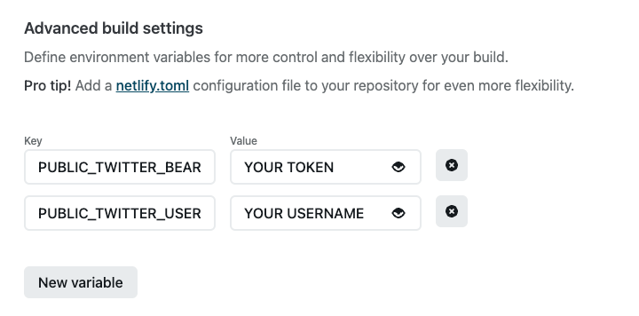 Adding environment variables in Netlify