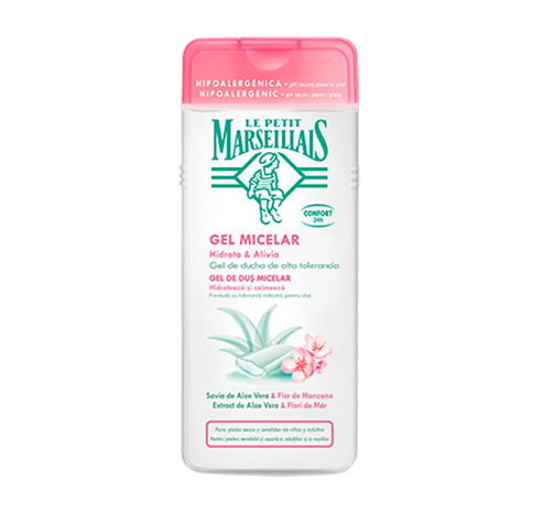 GEL DE DUȘ MICELAR cu extract de Aloe Vera & Flori de Măr Le Petit Marseillais<sup>®</sup> 