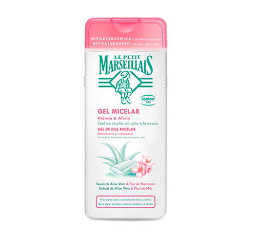 GEL DE DUȘ MICELAR cu extract de Aloe Vera & Flori de Măr Le Petit Marseillais<sup>®</sup> 