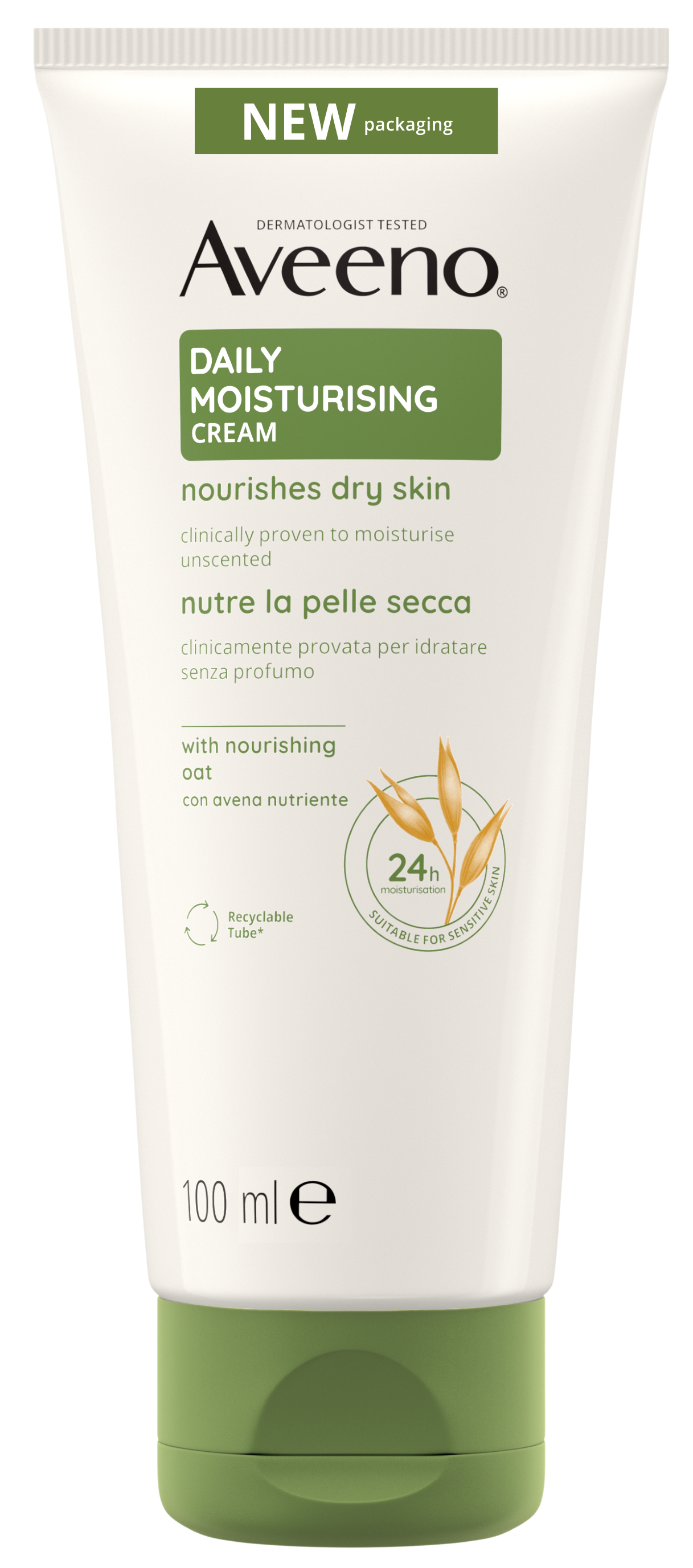 Aveeno DailyMoisturising Cream 100ml Tube FV NoShad