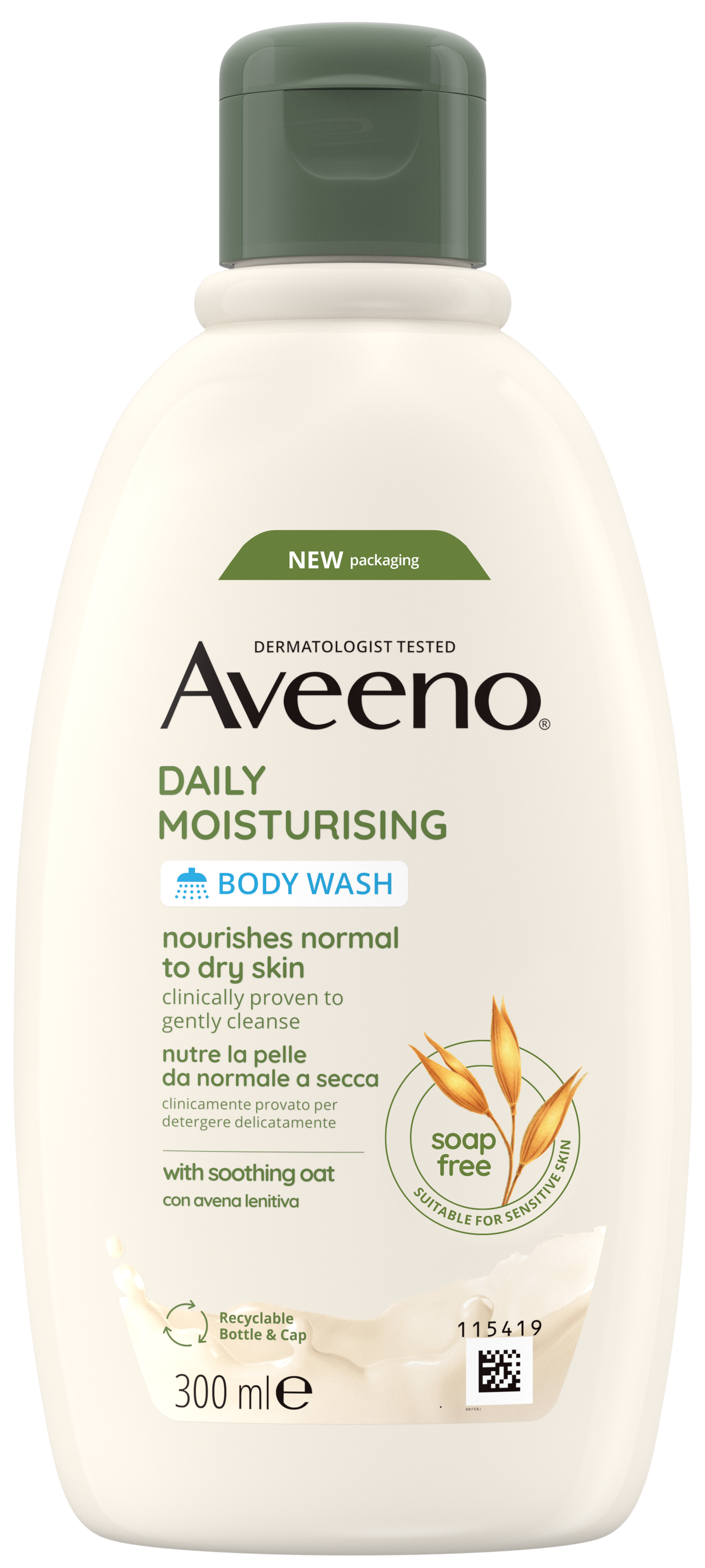 Aveeno DailyMoisturising BodyWash SoapFree 300ml NoShad