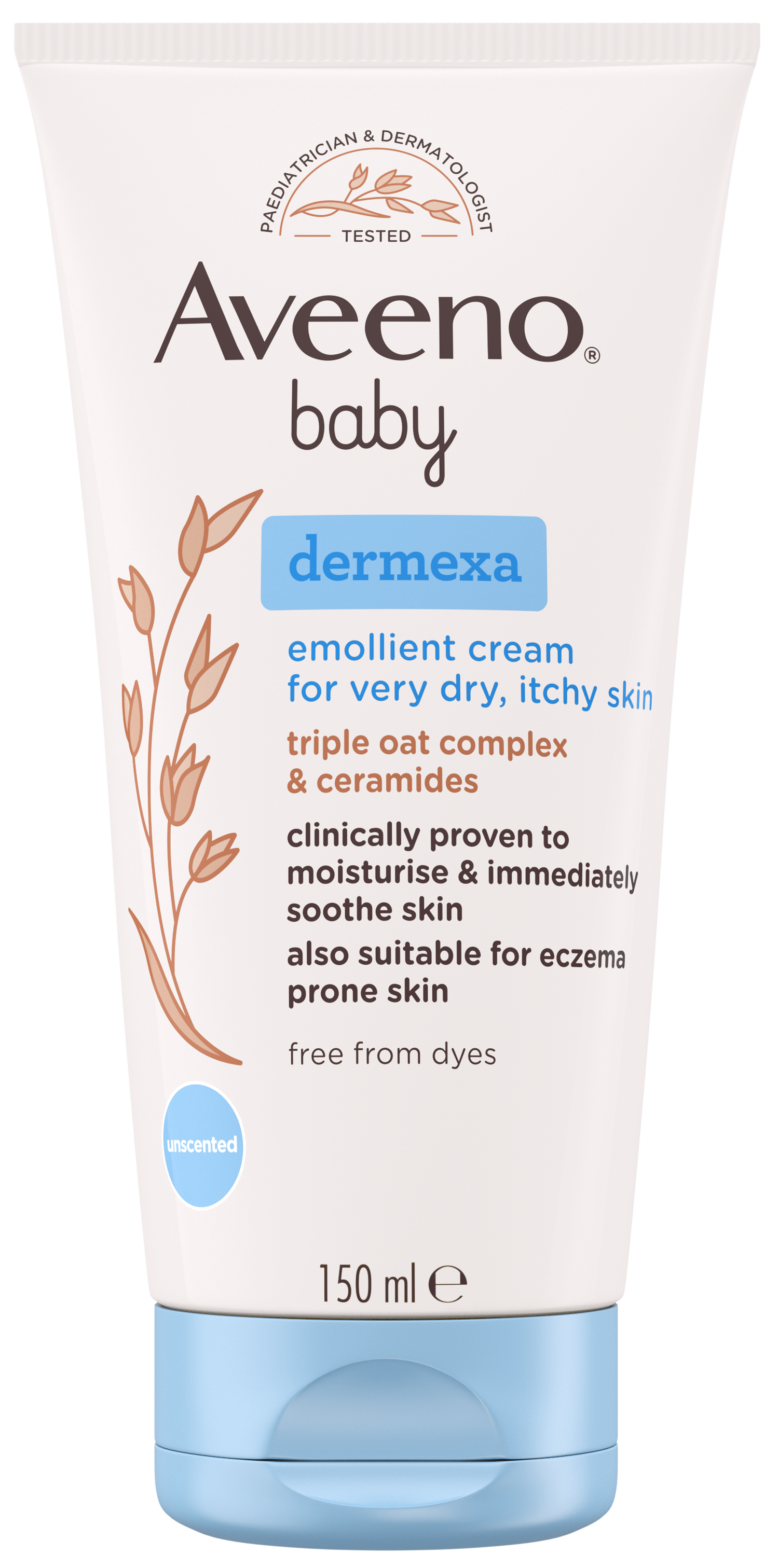 AveenoBaby dermexa Emollient Cream 150ml Tube NoShad