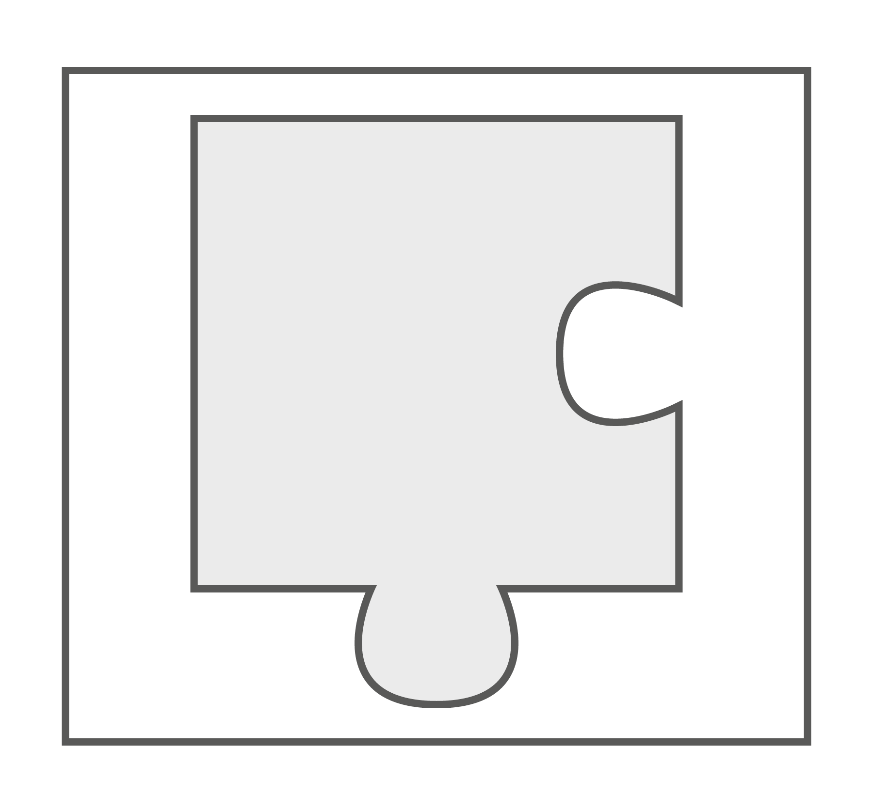 Rectangle comprenant une forme découpée