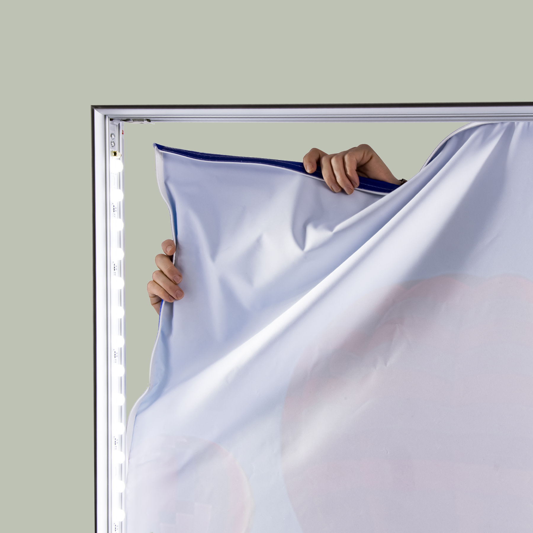 Led-schermen detail doek